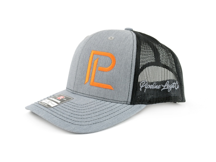Light Grey Pipeline Legit Hat (Orange Curved Bill, Mesh) BW Parts