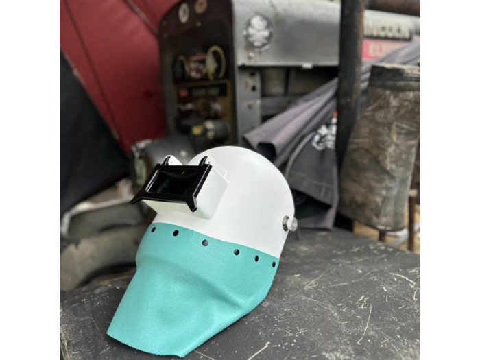 Pipeliners Cloud White Carbon Fiber Welding Hood "Chopped Bottom"Built