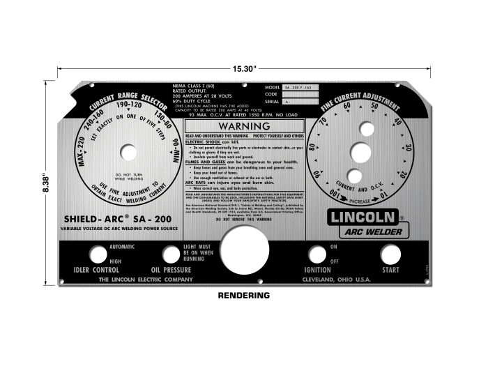 Lincoln SA-200 BlackFace Two-Tone Satin Photometal Faceplate