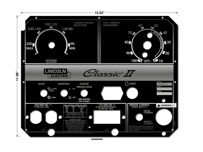Lincoln Classic II Satin Black Photometal Faceplate (9SL9916