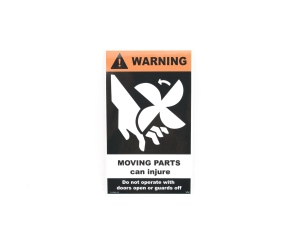 Lincoln OEM Moving Parts Warning Decal Sticker (9ST13086-62 / T13086-62) 2 1/8" x 3 5/8"
