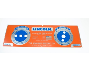 Lincoln SA-200 RED/BLUE NAMEPLATE/FACEPLATE (9SM8803 / M8803)
