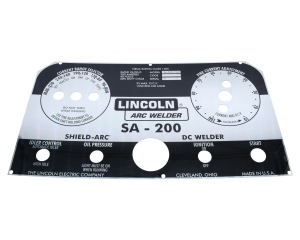 Lincoln SA-200 Black Face GLOSS PHOTOMETAL NAMEPLATE/FACEPLATE (9SL5171 / L5171)