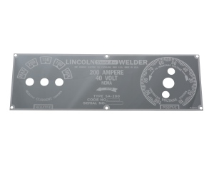 LINCOLN SA-200 Mirrored Stainless Long hood NAMEPLATE/FACEPLATE 9SM8803 M8803