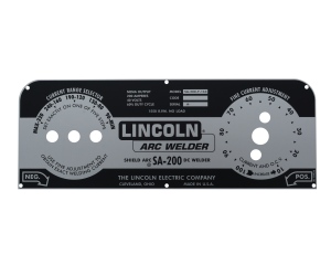 Lincoln SA-200 BLACK NAMEPLATE/FACEPLATE (9SM10926-B / M10926-B)
