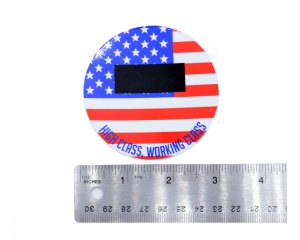 Red-White-Blue USA Flag Pancake Helmet Sticker (High Class Working Class)