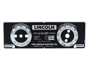 Lincoln SA-200 Red/Blue Photometal Nameplate/Faceplate (9SM8803 / M8803)