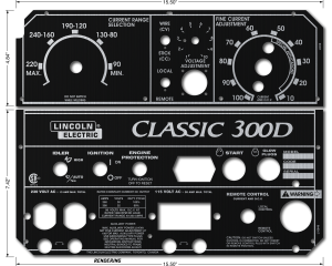 LINCOLN CLASSIC 300D FACEPLATE W- CV CONTROLS, SATIN BLACK PHOTOMETAL TWO PIECE SET -  (TOP(L9238) AND BOTTOM HALF(L10849))