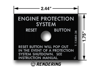 Engine Protection Plate -Tattletale Switch LABEL - (T-13086-36)