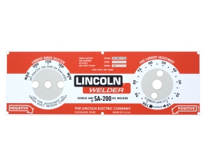 LINCOLN SA-200 Red Face NAMEPLATE/FACEPLATE M8803