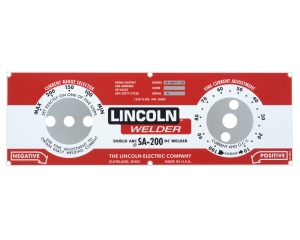 LINCOLN SA-200 Red Face NAMEPLATE/FACEPLATE M8803
