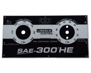 Lincoln SAE-300 HE Satin Black Photometal Faceplate-Nameplate (9SL15885 / L15885)