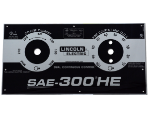 Lincoln SAE-300 HE Satin Black Photometal Upper Faceplate-Nameplate (9SL15885 / L15885)