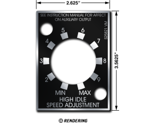 Gloss Black High Idle Speed Adjustment Nameplate for Pipeliner 200D (9SS25821 / S25821)