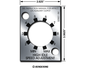 Mirrored Gloss Silver High Idle Speed Adjustment Nameplate for Pipeliner 200D (9SS25821 / S25821)