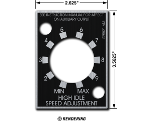 Satin Black High Idle Speed Adjustment Nameplate for Pipeliner 200D (9SS25821 / S25821)