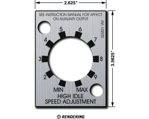 Satin Silver High Idle Speed Adjustment Nameplate for Pipeliner 200D (9SS25821 / S25821)