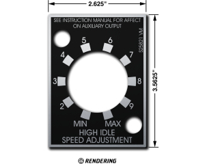 Matte Black High Idle Speed Adjustment Nameplate for Pipeliner 200D (9SS25821 / S25821)