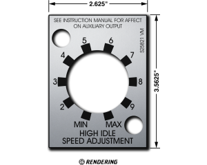 Matte Silver High Idle Speed Adjustment Nameplate for Pipeliner 200D (9SS25821 / S25821)