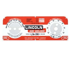 Lincoln SA-200 RED FACE 5-SELECTOR NAMEPLATE/FACEPLATE (9SM10926 / M10926)
