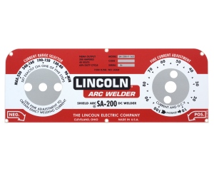 Lincoln SA-200 RED FACE 5-SELECTOR NAMEPLATE/FACEPLATE (9SM10926 / M10926)
