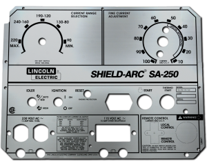 Lincoln SA-250 Perkins 3.152 Mirrored Gloss Photometal Faceplate/Nameplate (Codes 10073 & 10074)(9SL8847 / L8847)