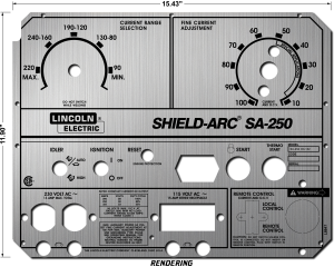 Lincoln SA-250 Perkins 3.152 Satin Silver Photometal Faceplate/Nameplate (Codes 10073 & 10074)(9SL8847 / L8847)