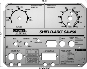 Lincoln SA-250 Perkins 3.152 Matte Silver Photometal Faceplate/Nameplate (Codes 10073 & 10074)(9SL8847 / L8847)