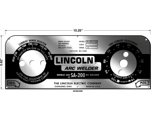 LINCOLN SA-200 Red Face 5-Selector FacePlate  Gloss Aluminum Photometal (9SM10926 / M10926)