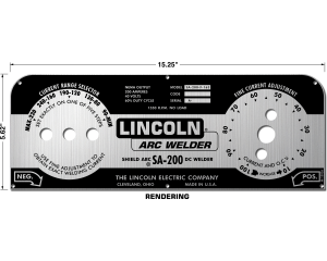 Lincoln SA-200 Satin Photometal BLACK 5 Selector NAMEPLATE/FACEPLATE (9SM10926 / M10926)