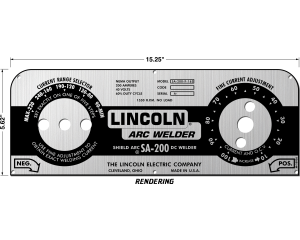Lincoln SA-200 Red Face 5-Selector FacePlate Satin Aluminum Photometal (9SM10926 / M10926)