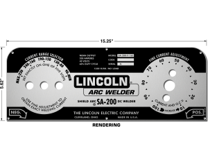 Lincoln SA-200 Matte Photometal BLACK 5-Selector NAMEPLATE/FACEPLATE (9SM10926/ M10926)