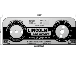 Lincoln SA-200 Red Face 5-Selector FacePlate Matte Aluminum Photometal (9SM10926 / M10926)