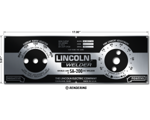 Lincoln SA-200 Red Face 5-Selector FacePlate Gloss Black Photometal (M8803)