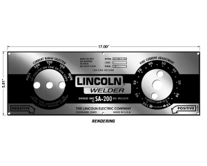 Lincoln SA-200 Red Face 5-Selector FacePlate Mirrored Gloss Aluminum Photometal (M8803)