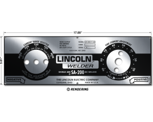 Lincoln SA-200 Red Face 5-Selector FacePlate Mirrored Gloss Photometal (M8803)