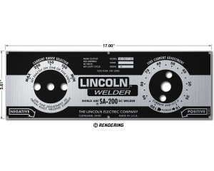 Lincoln SA-200 Red Face 5-Selector FacePlate Satin Black Photometal (M8803)