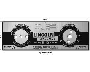 Lincoln SA-200 Red Face 5-Selector FacePlate Satin Silver Photometal (M8803)