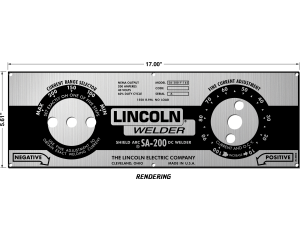 Lincoln SA-200 Red Face 5-Selector FacePlate Satin Aluminum Photometal (M8803)