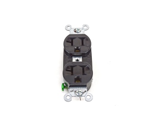 Construction Grade Black Duplex Receptacle 20A 125V