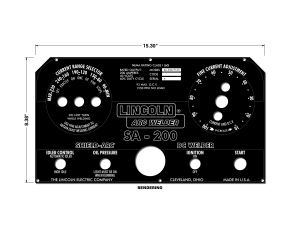 Lincoln SA-200 Black Face Midnight Matte NAMEPLATE/FACEPLATE (9SL5171 / L5171)