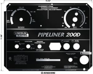 Lincoln Pipeliner 200D Welder Gloss Black Faceplate (9SL11952 / L11952)