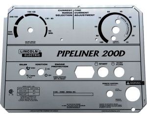 Lincoln Pipeliner 200D Welder Mirrored Gloss Photometal Faceplate (9SL11952 / L11952)
