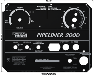 Lincoln Pipeliner 200D Welder Matte Black Faceplate (9SL11952 / L11952)