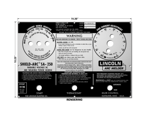 Lincoln SA-250 Perkins 3.152 Matte Photometal Faceplate - Codes below 8900 (9SL6336 / L6336)