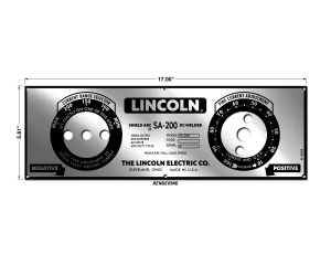 Lincoln SA-200 Red/Blue Face Mirrored Gloss Photometal Nameplate/Faceplate (9SM8803 / M8803)