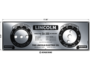 Lincoln SA-200 Red/Blue Face Satin Black Photometal Nameplate/Faceplate (9SM8803 / M8803)