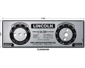 Lincoln SA-200 Red/Blue Face Satin Silver Photometal Nameplate/Faceplate (9SM8803 / M8803)