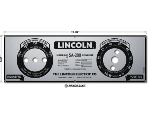 Lincoln SA-200 Red/Blue Face Matte Silver Photometal Nameplate/Faceplate (9SM8803 / M8803)