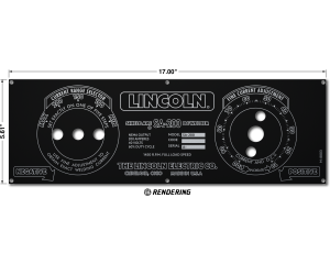 Lincoln SA-200 Red/Blue Face Midnight Black Matte Photometal Nameplate/Faceplate (9SM8803 / M8803)